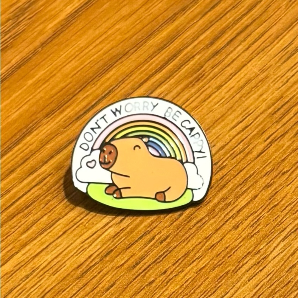 Women’s Accessories ‘DON’T WORRY BE CAPPY’ Capybara Enamel Pin - MISPRINTED